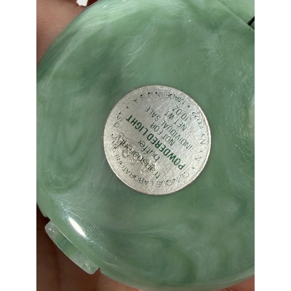 Clinique Transparent Buffer Powdered Light Lot of 2 Green Marbled Compacts RARE